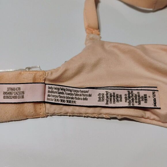 Victoria's Secret Bra Convertible Lightly Lined Full Cover Underwire Peach 34DD - Picture 11 of 16